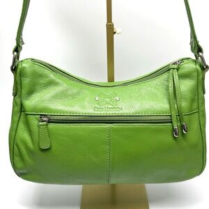 Stone Mountain Women's Leather Shoulder Bag Purse Spring‎ Green Adjustable Strap